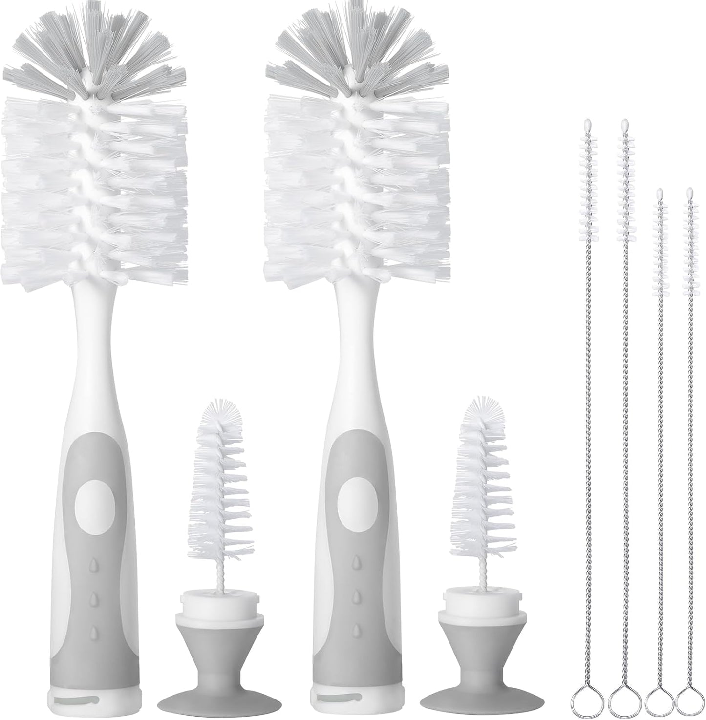 Carebabymore 2 pack baby bottle brush set with suction cup stand