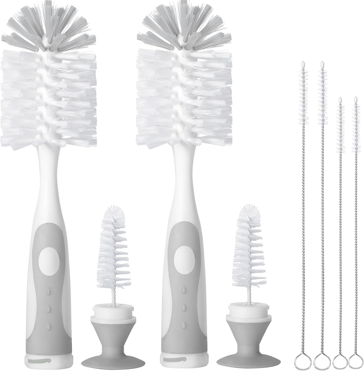 Carebabymore 2 pack baby bottle brush set with suction cup stand