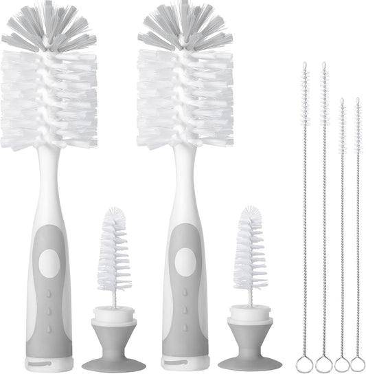 Carebabymore 2 pack baby bottle brush set with suction cup stand