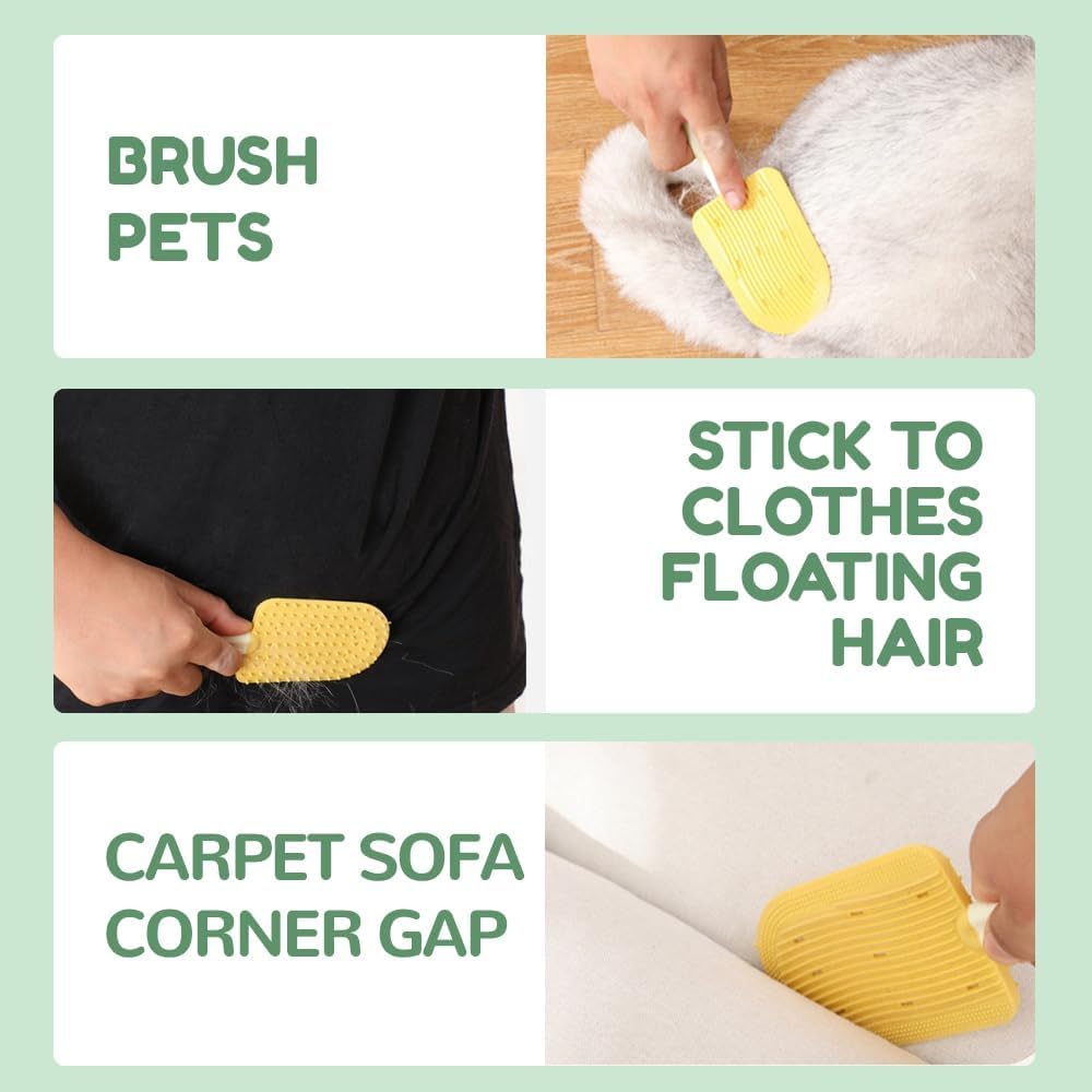 Soft bristle pet brush for cats and dogs