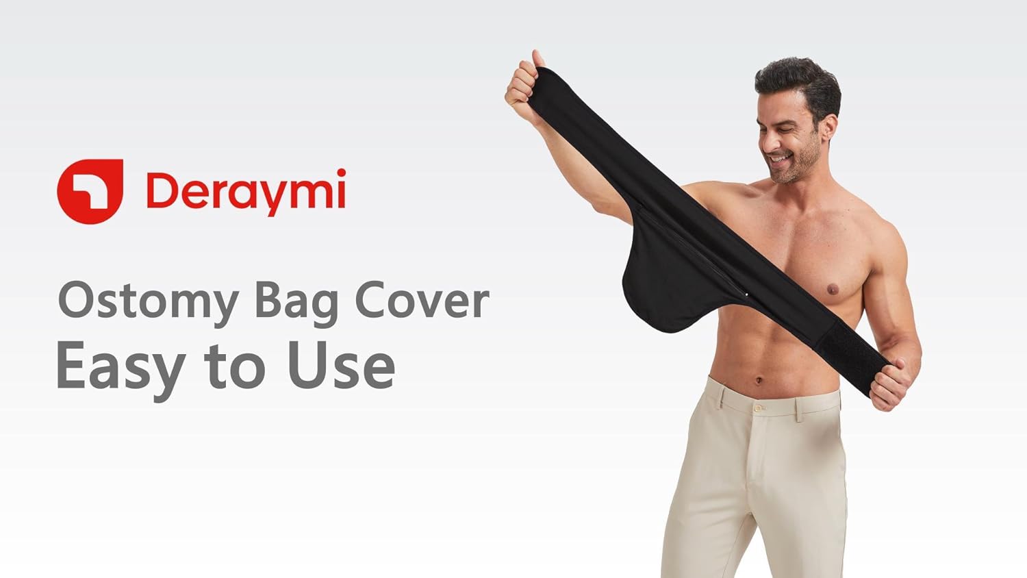 DERAYMI packaging presentation of the black medium size post surgical abdominal wrap