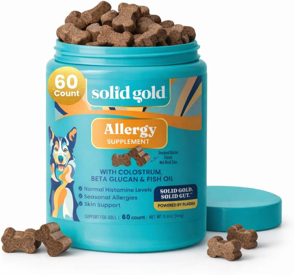 Solid Gold Dog Allergy Relief Chews - Dog Itching Skin Relief & Seasonal Allergies Support - Alaskan Salmon Oil for Dogs Skin, Coat & Immune Support - Bacon Flavor Soft Allergy Chews for Dogs -120ct - Image 10