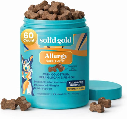 Solid Gold Dog Allergy Relief Chews - Dog Itching Skin Relief & Seasonal Allergies Support - Alaskan Salmon Oil for Dogs Skin, Coat & Immune Support - Bacon Flavor Soft Allergy Chews for Dogs -120ct - Image 10