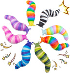 Cevioce 8 piece articulated fidget slug toys front view
