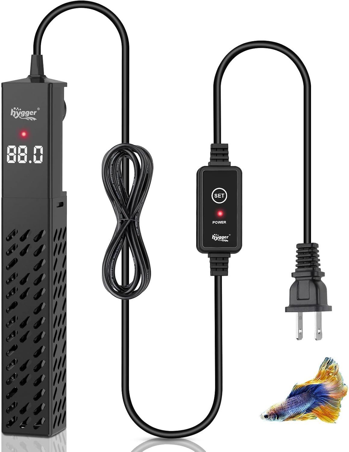 Packaging and components of Hygger upgrade aquarium heater