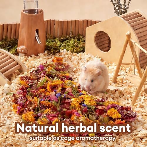 BUCATSTATE 5L Natural Flower & Hamster Bedding Soft Natural Bedding for Hamster Enrichment for Small Pets & Dwarf Syrian Hamsters, Gerbils, Mice - Image 4