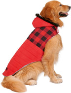 HDE Dog Puffer Jacket Fleece Lined Warm Dog Parka Winter Coat with Harness Hole Navy Retro Stripe - XXL - Image 11