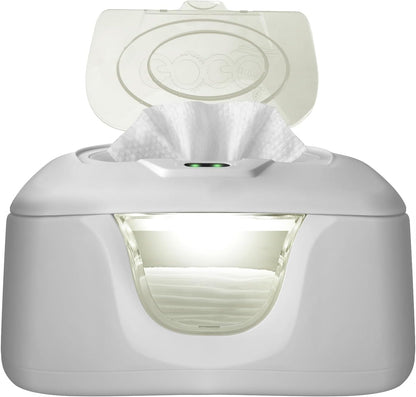 GOGO Pure Baby Wet Wipe Warmer front view showing LED light