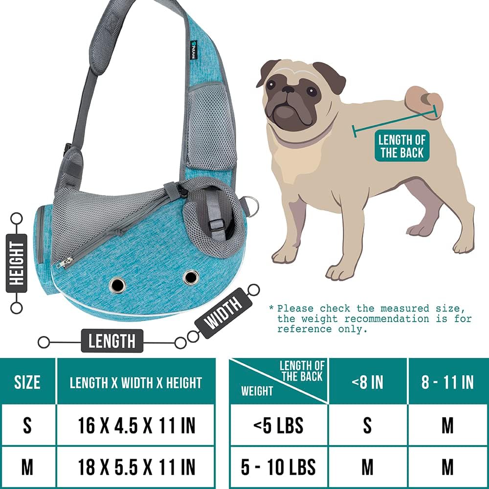 PetAmi dog sling carrier showing breathable mesh design