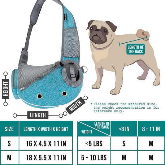 PetAmi dog sling carrier showing breathable mesh design