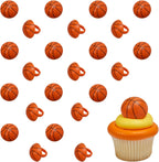 DecoPac 3D basketball rings cupcake toppers front view