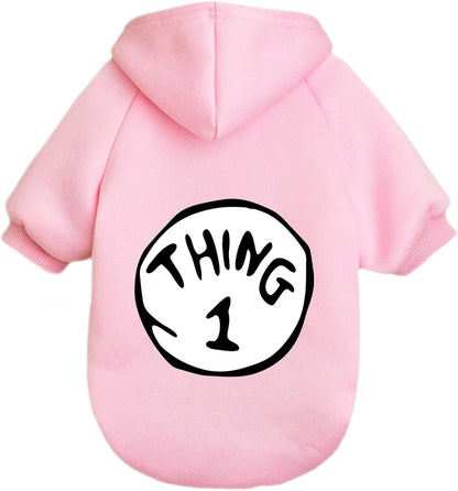 Dog Hoodie Pet Clothes for Small Dogs Thing 1 Printed Hoodies Medium Puppy Hooded Sweatshirt Pullover Outfit(Wine Red,2XL) - Image 9