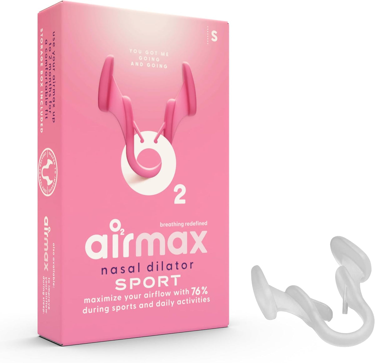 Airmax Unisex Sport Nasal Dilator front view for improved athletic breathing.