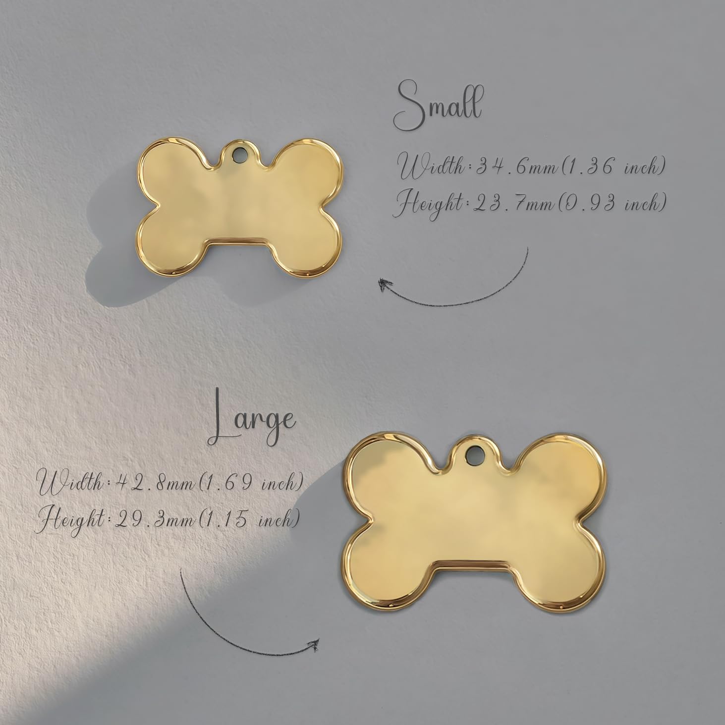 Rust resistant 316L stainless steel pet identity tag close up