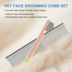 Two piece professional pet eye and flea comb kit