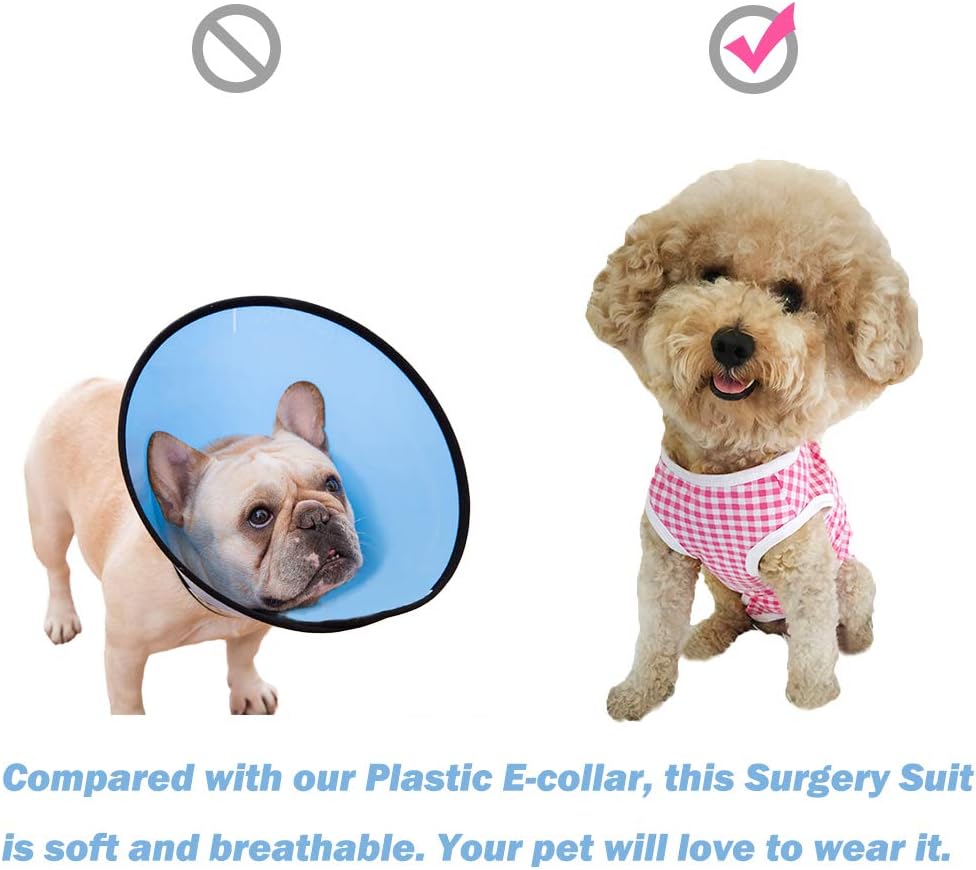 Kukaster Pet striped dog recovery apparel protecting abdominal wounds after spaying