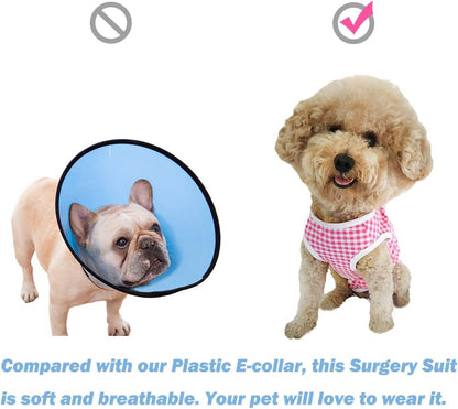 Kukaster Pet striped dog recovery apparel protecting abdominal wounds after spaying