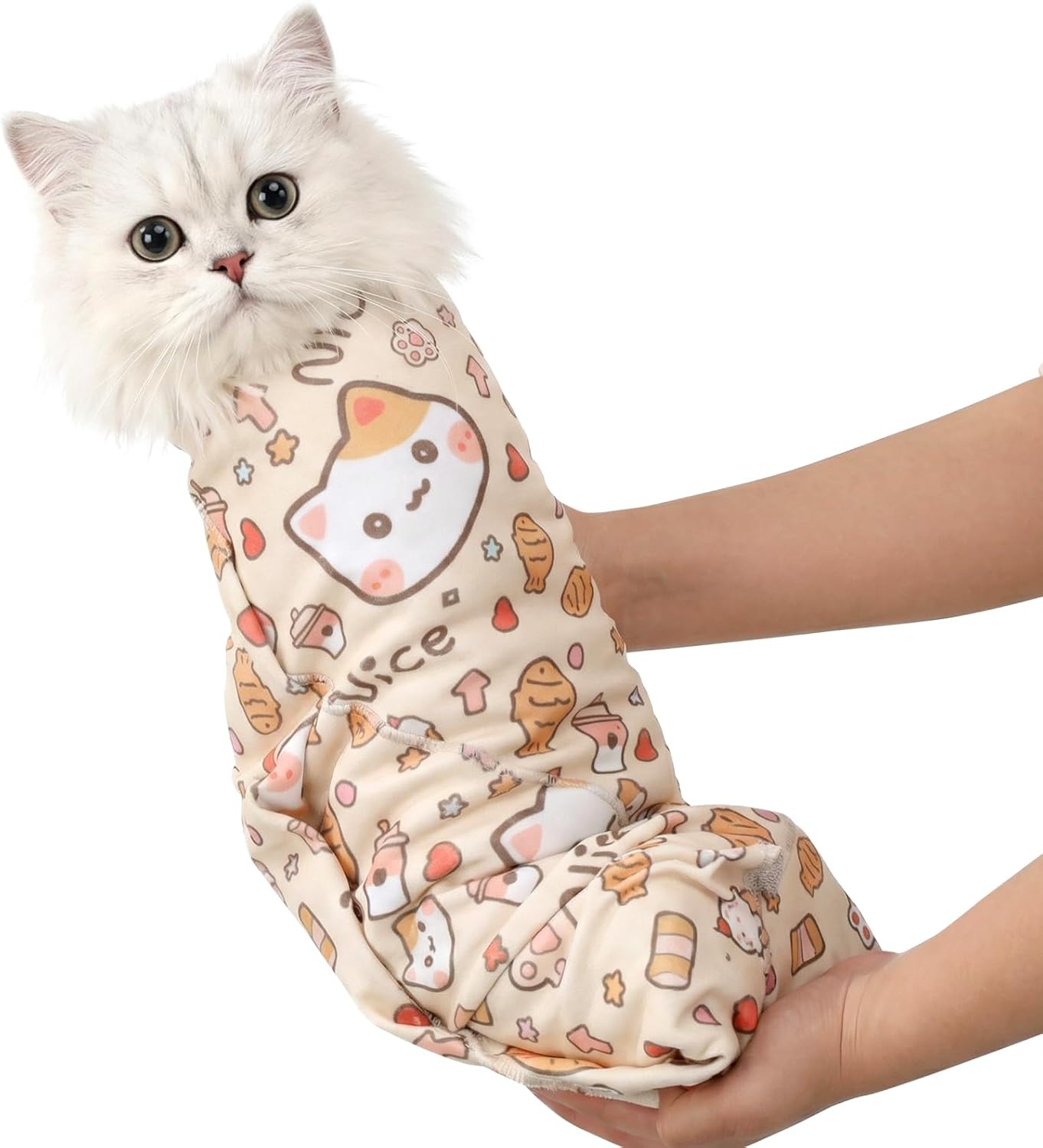 ondware 27.6In Self-Adhesive Cat Grooming Wrap, Anti-Escape Cat Restraint for Nail Clipping, Cat Swaddle Wrapping Cloth for Pet Cleaning & Beauty, for Cats up to 15lbs, Cat Gifts - Image 9