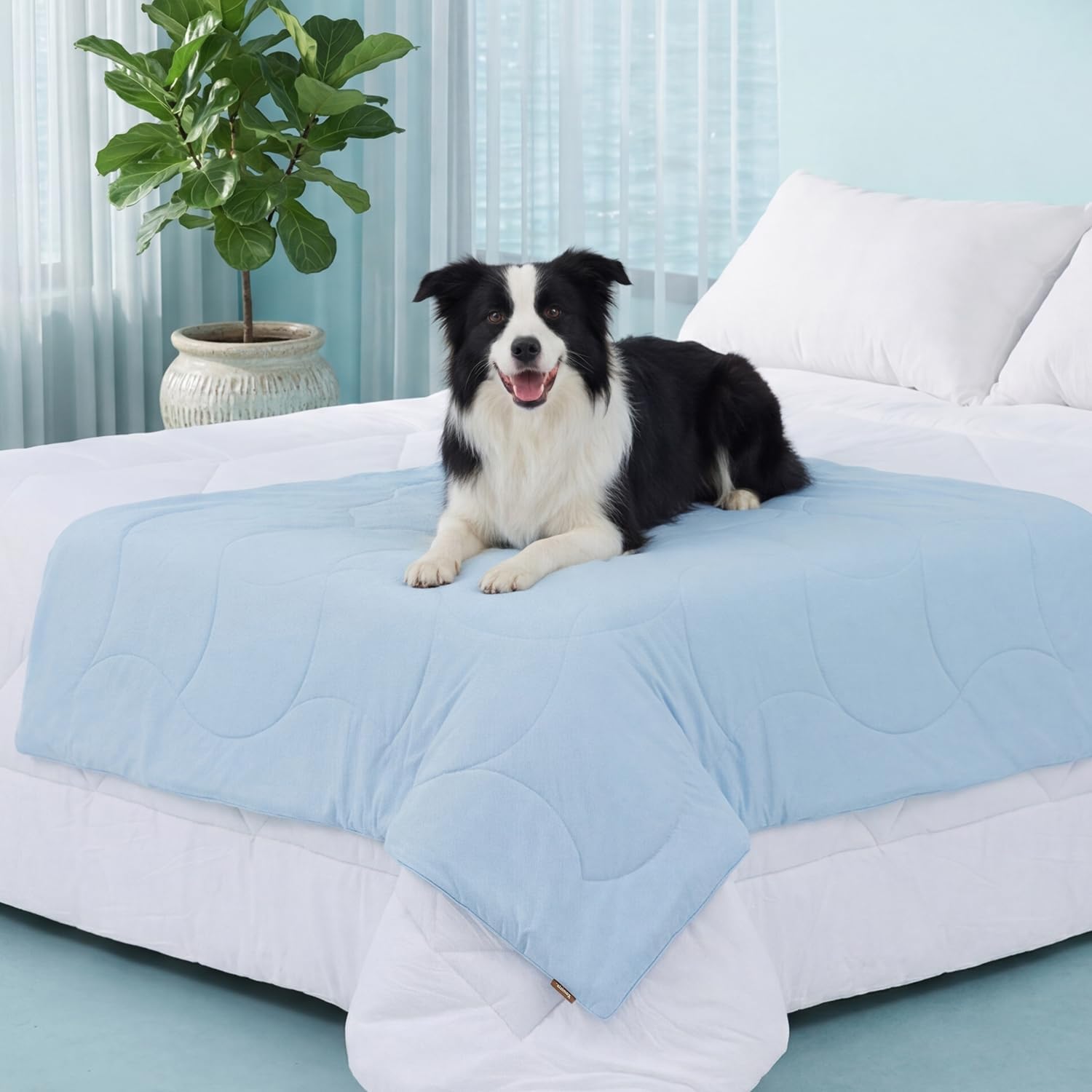 Side angle view showing the thick plush inner cotton filling of the Zomisia dog mat