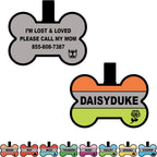 Silent Dog Tag Personalized with 5 Lines of Custom Deep Engraved Durable Soundless Silicone Pet ID Name Tag Bone Design Pink - Image 9