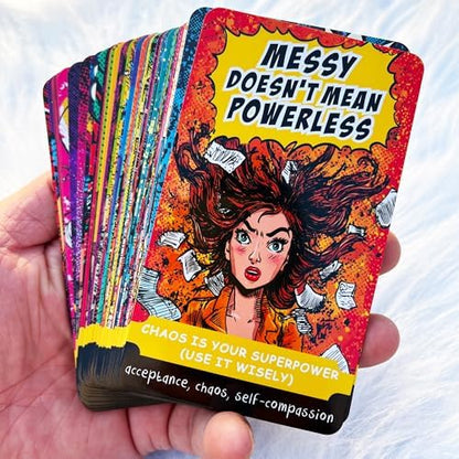 Pop art style fortune telling cards for setting healthy relationship boundaries