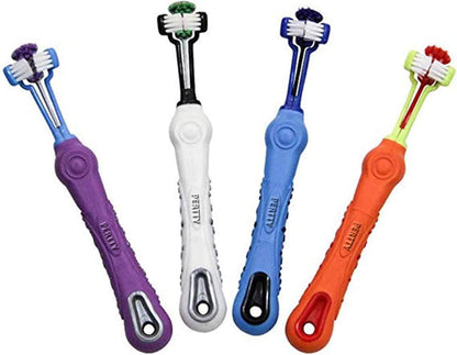 Orgrimmar 2 Pcs 3-Sided Pet Toothbrush Dog Cat Mouth Dental Teeth Care | Pet Brush for Bad Breath Tartar Cleaning - Image 10