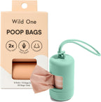 Wild One Dog Poop Bag Holder and Dispenser with Leash Attachment, Leak Proof, Easy Twist Top for Refills, Includes 1 Roll Bags, Lilac - Image 11