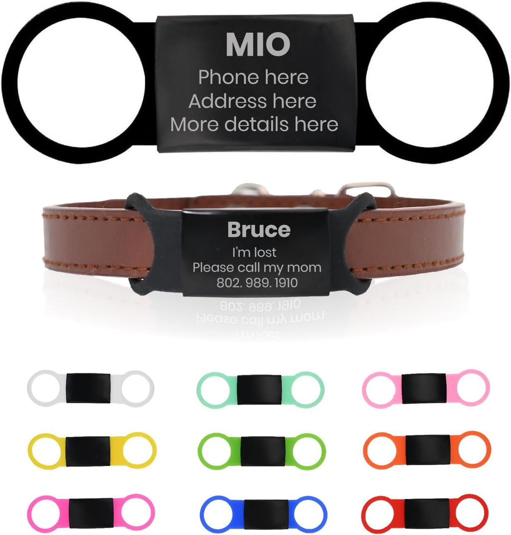Side angle view showcasing the ergonomic curved profile of the noise free custom pet id tag