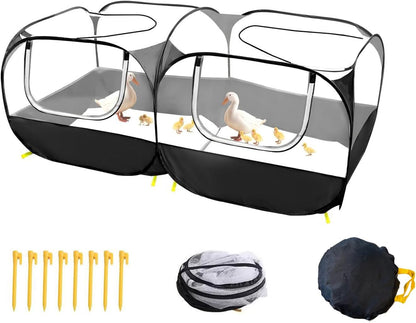 Small Animals Playpen, Portable Chicken Run Coop Large Chick Brooder Pet Cage Tent with Zipper Doors, Breathable Mesh Walls, Foldable Pet Enclosure for Cat Puppy Kitten Rabbits Indoor Outdoor - Image 1