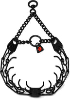 Herm Sprenger premium black steel pinch collar for small and medium dogs