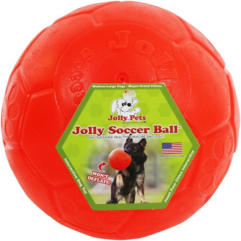 Jolly Pets 8 inch soccer ball packaging and product display
