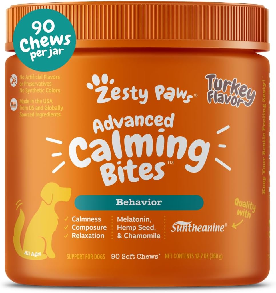 Zesty Paws Calming Chews for Dogs Composure & Relaxation for Everyday Stress & Separation Peanut Butter 90 Count - Image 13