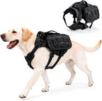 Large Dog Harness Backpack, No Pull Adjustable Dog Vest with Handle & Leash Ring, Lightweight Dog Backpack with Side Pockets for Walking, Training & Day Hikes, Orange, L - Image 11