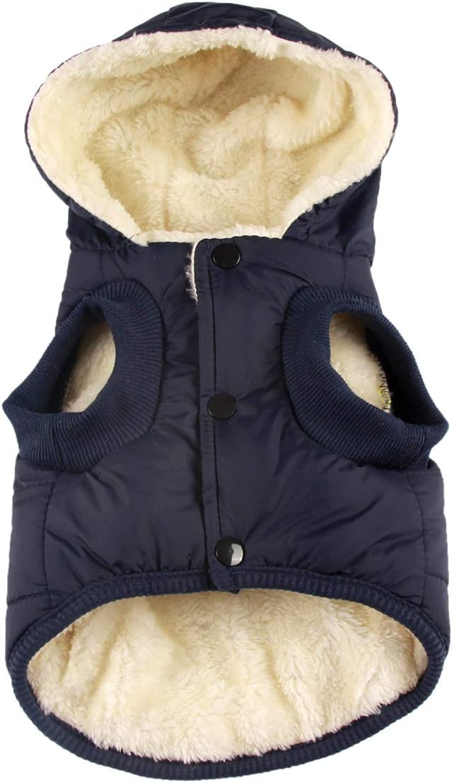 Vecomfy Fleece Lining Extra Warm Dog Hoodie in Winter,Small Dog Jacket Puppy Coats with Hooded,Red S - Image 9
