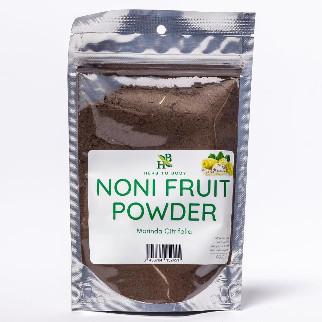 Herb To Body Noni Fruit Powder four ounce package front view premium imported wellness supplement