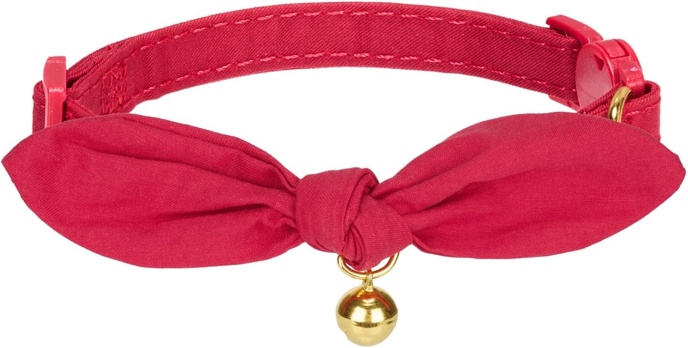 Breakaway Kitten Collar with Bow Tie and Bell Adjustable Cute Soft Corduroy Cat Collars for Small Male Cats(Blue,XS) - Image 12