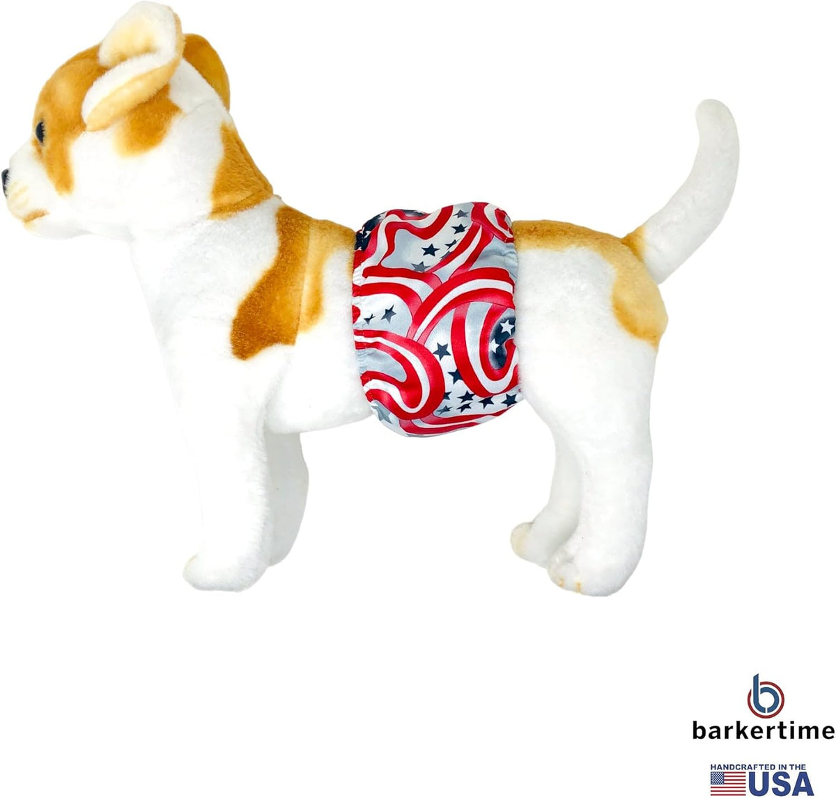 Paw Legend reusable male dog diaper size medium laid flat demonstrating the secure Velcro closure.