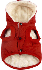 Vecomfy Fleece Lining Extra Warm Dog Hoodie in Winter,Small Dog Jacket Puppy Coats with Hooded,Red S - Image 1