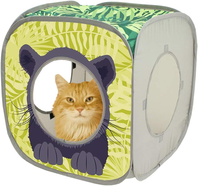 Kitty City collapsible indoor cat hideout side angle