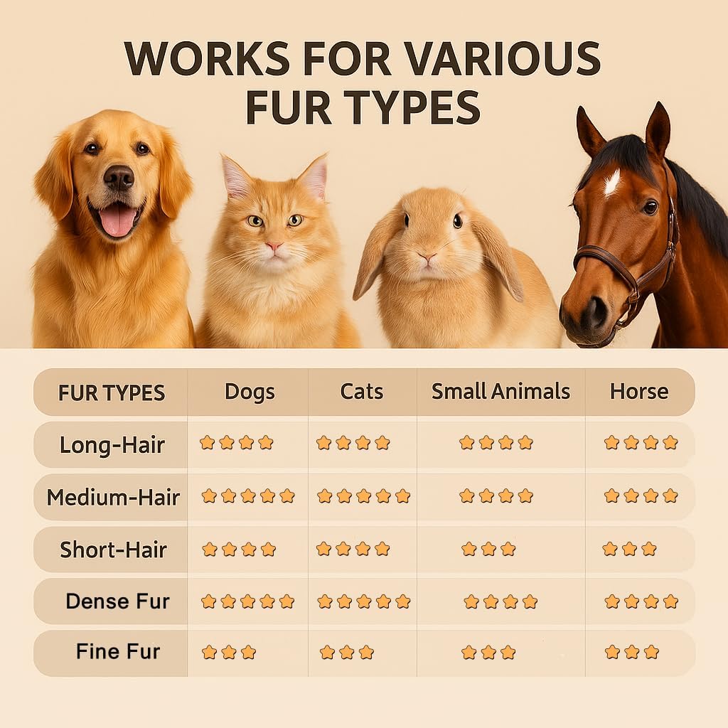 YEAHGO dual purpose pet brush being used on a short haired dog breed for shedding control.