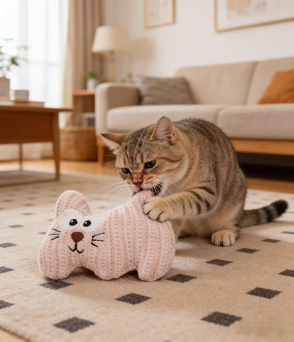 Premium Sherpa fabric catnip toys designed for dental health and safe chewing.