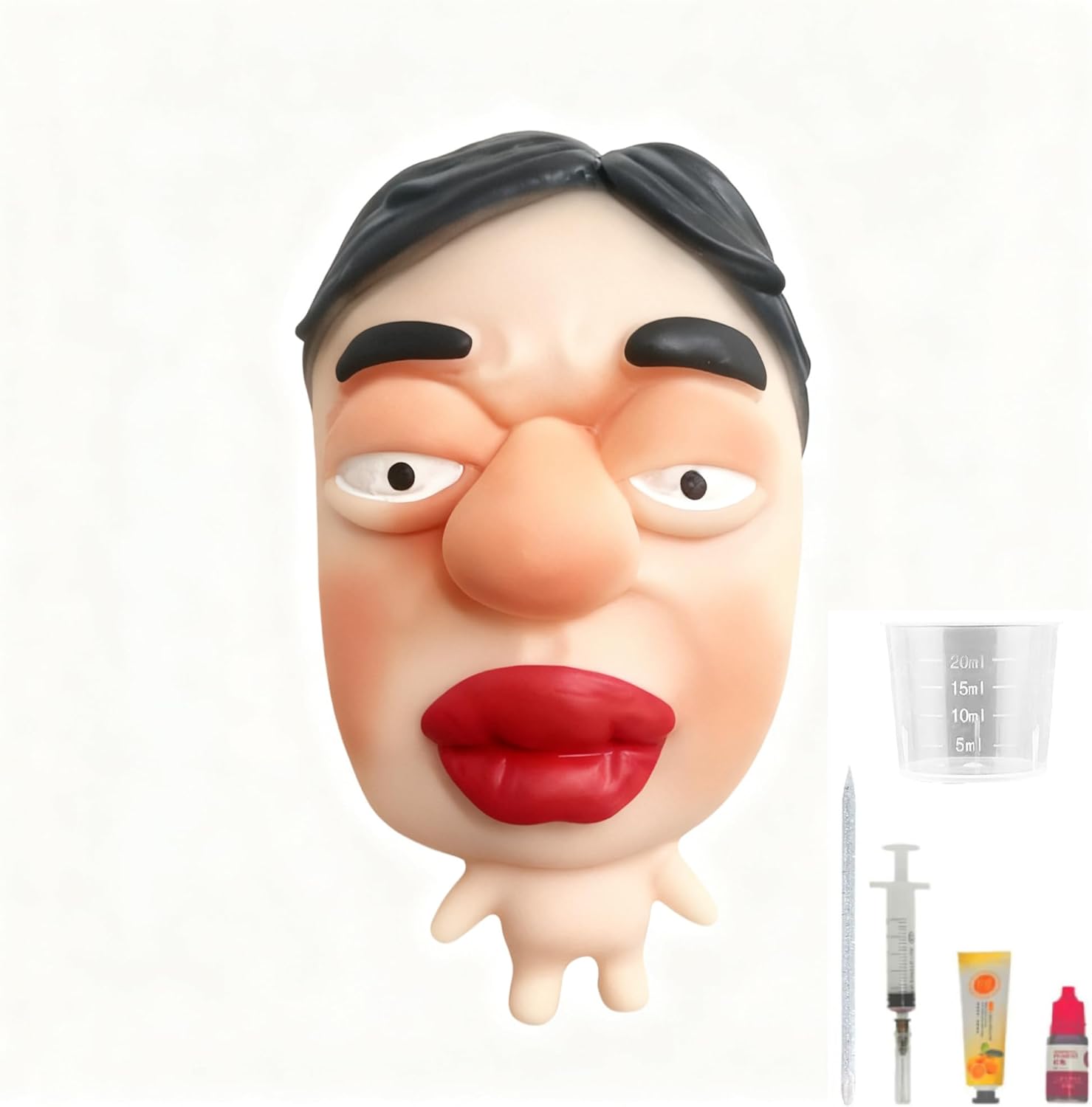 CIYOJA Pimple Popper Toy Set PoutFace front view showing refillable silicone face fidget toy.