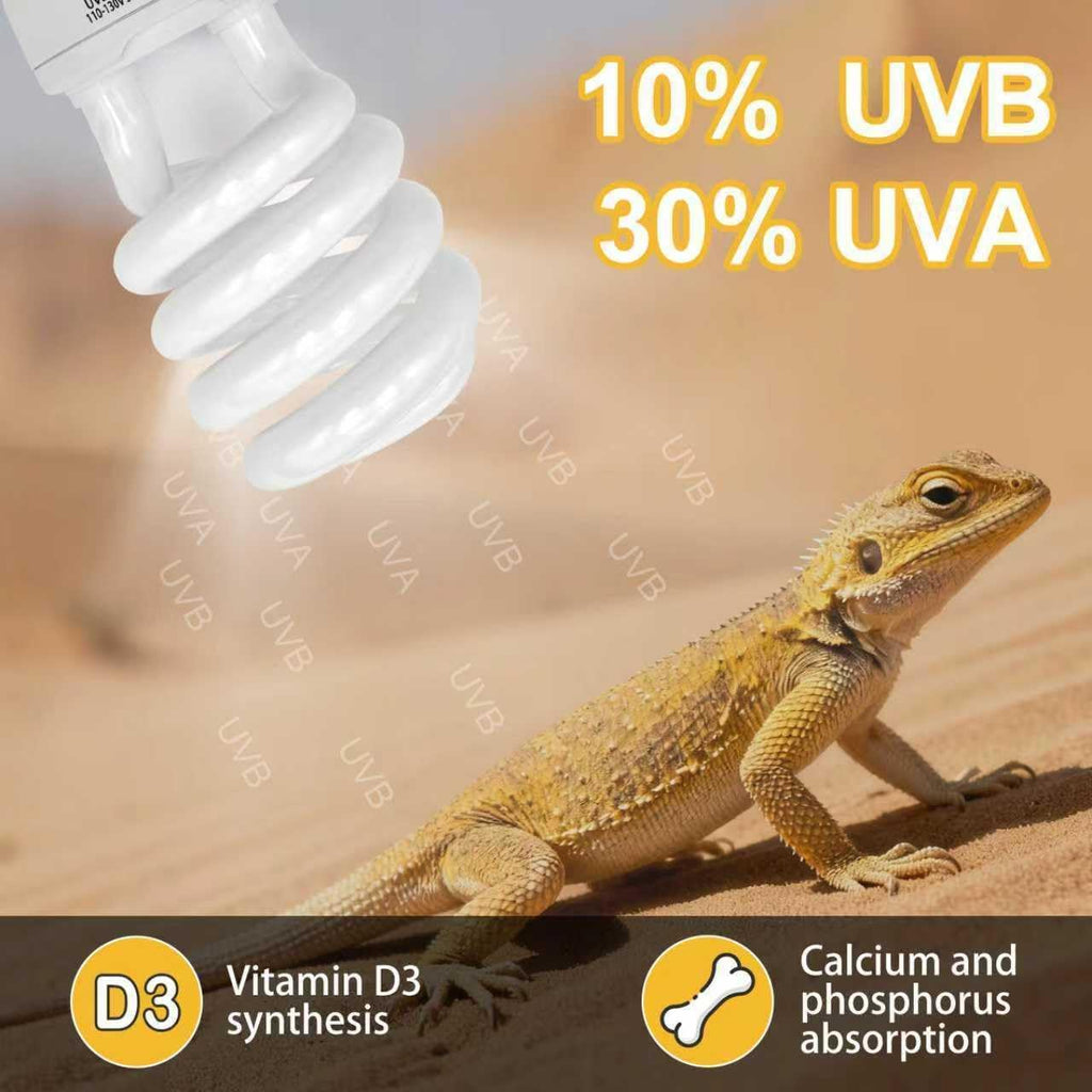 Hygger Zoo compact fluorescent reptile desert light close up view.
