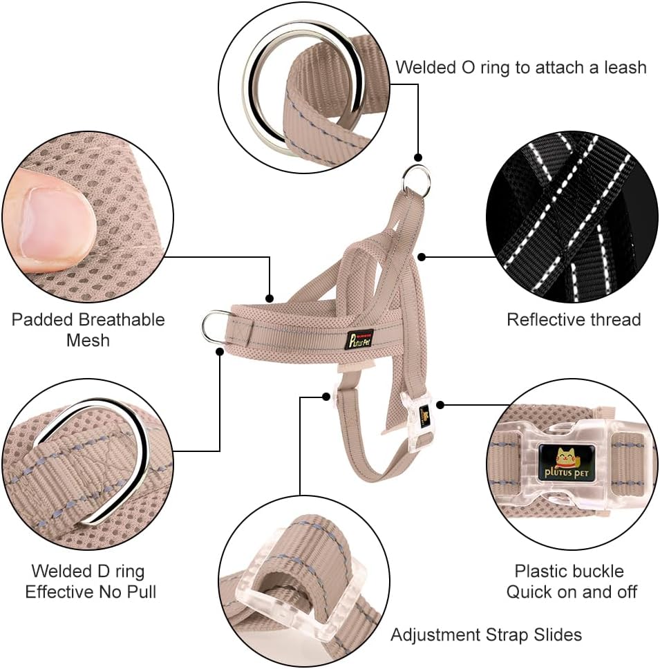 Plutus Pet breathable mesh padded dog vest harness close up look