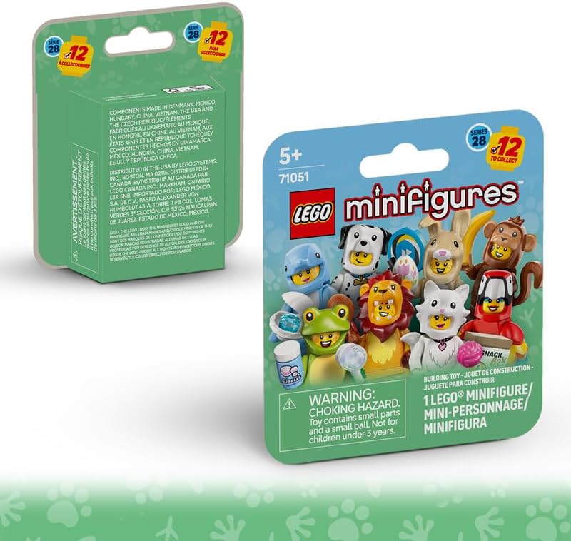 Lego Series 28 Animals monkey character showcasing detailed headpiece and display baseplate.