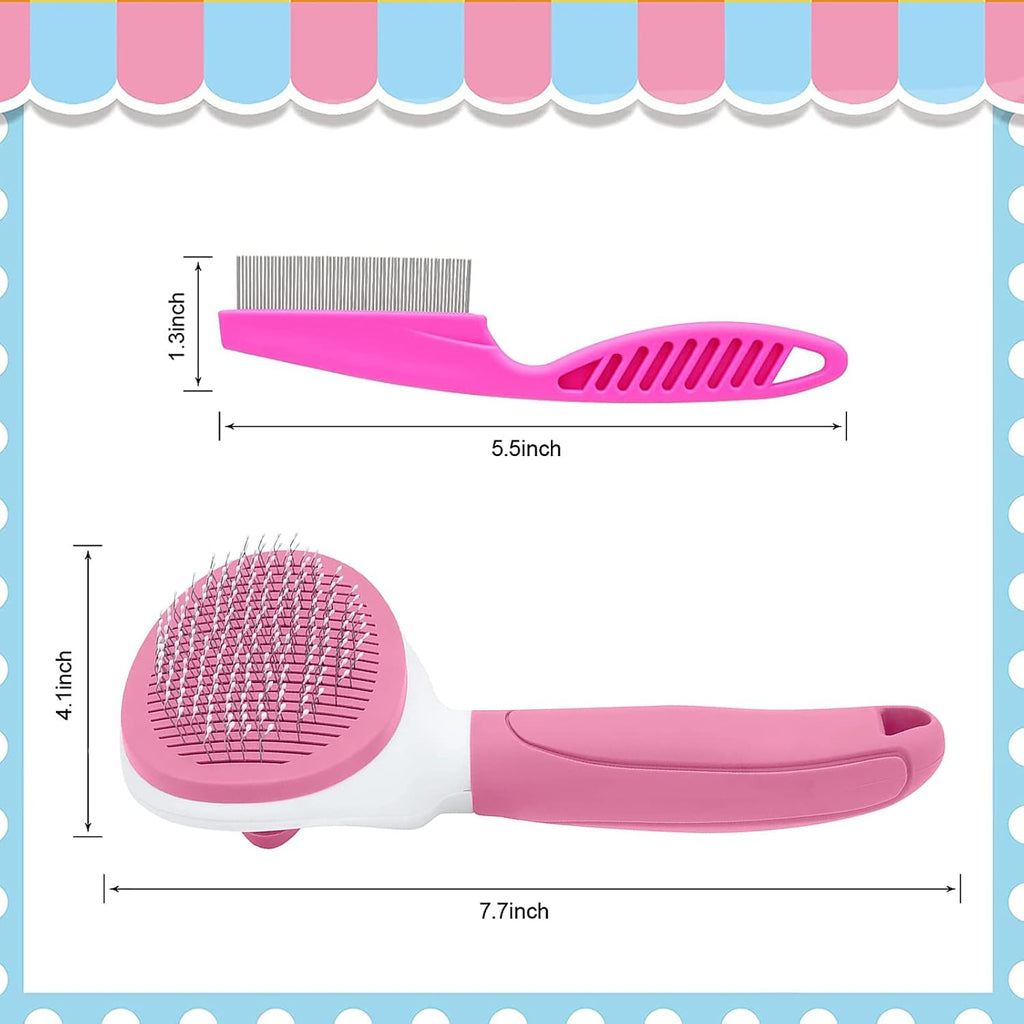 Kalamanda pet slicker brush with metal comb pet deshedding kit