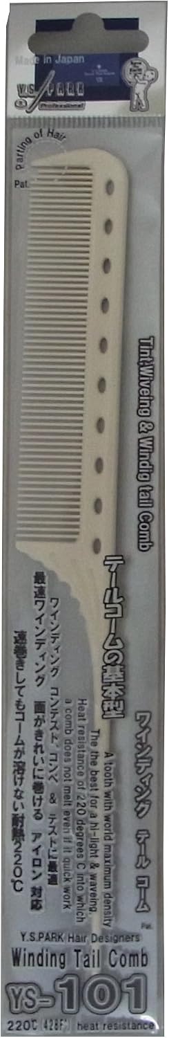 Y.S.PARK 101 winding tail comb front view professional hair tool