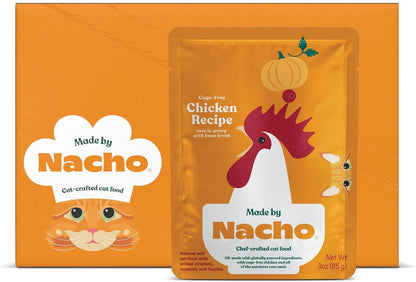 Made by Nacho Wet Cat Food Variety 12 Pack (3oz Each), Cage-Free Chicken, Sustainably Caught Salmon, Grass-Fed Beef with Bone Broth for Extra Hydration, Gravy Cut Pouches - Image 10