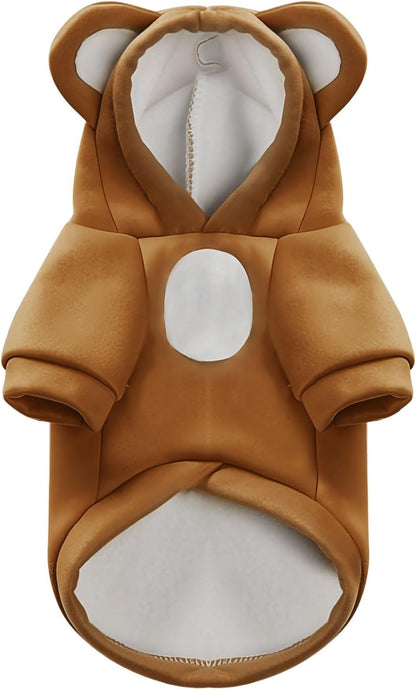 HRTTSY cozy fleece dog hoodie back view showing comfortable fit