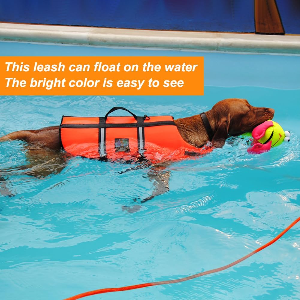 Vivifying floatable dog check cord close up of soft padded handle